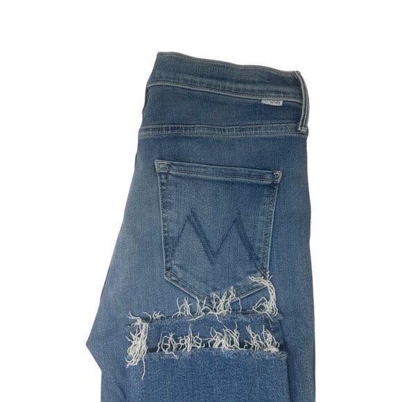 Mother Mid Rise Dazzler Ankle Fray Jeans Size 31 In Riding the Cliffside Wash - Picture 9 of 16